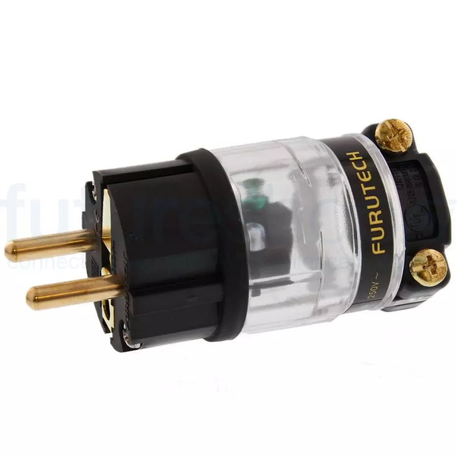 Furutech FI-E38R Fiche Schuko Rhodiée Cuivre Pur Alpha – Connecteur Haut De Gamme Audiophile