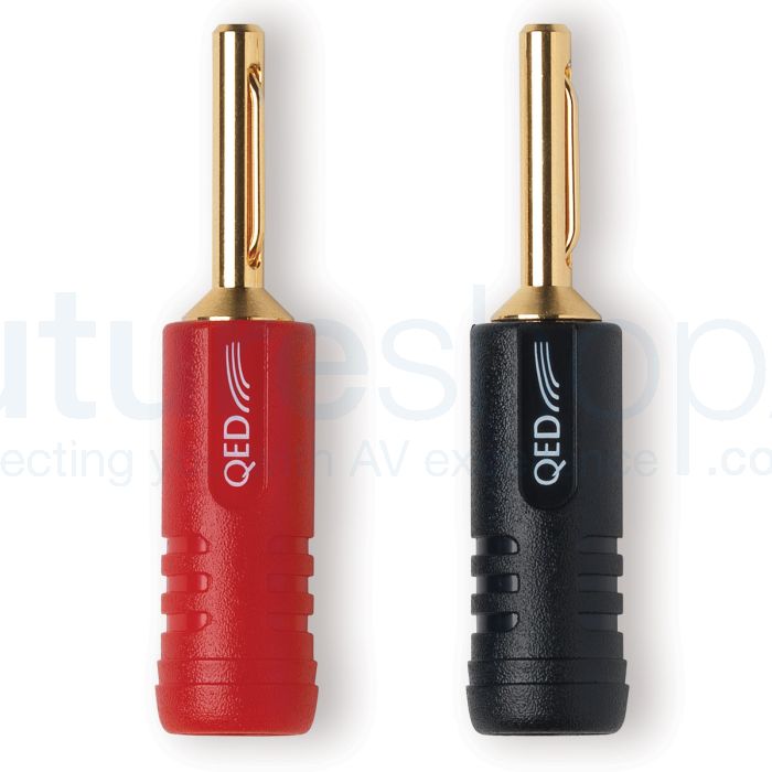QED SCREWLOC ABS 4MM Banana Plug - 4 Pack