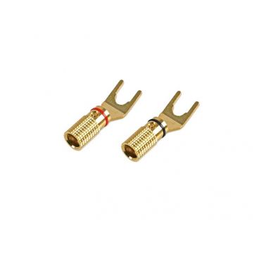 FSUK High Quality GD-SPADE-HQ Gold Plated Spade Plugs - 4 Pack