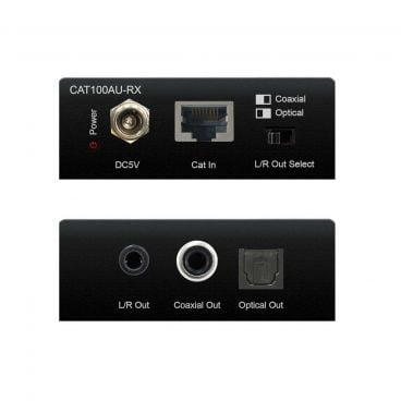 Blustream CAT100AU Audio over CAT - Receiver - Front & Back