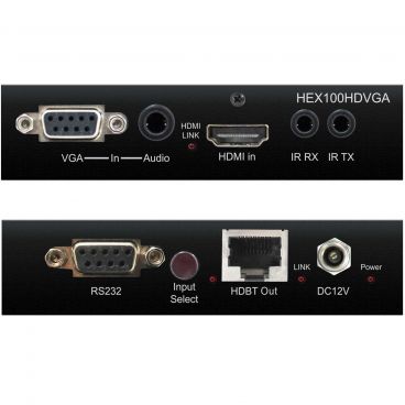 Blustream HEX100HDVGA-KIT HDBaseT Extender Set - Transmitter - Front & Back