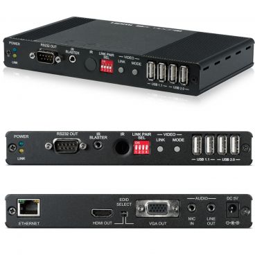 IP-6000RX HDMI or VGA over IP Receiver with USB support (4K, HDCP2.2)