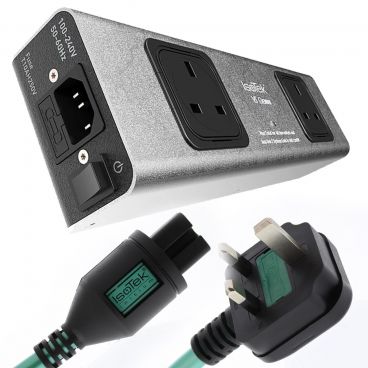 IsoTek V5 Gemini 2-Way Distribution Block W/ 2 x Initium Power Cables - Special Offer Bundle