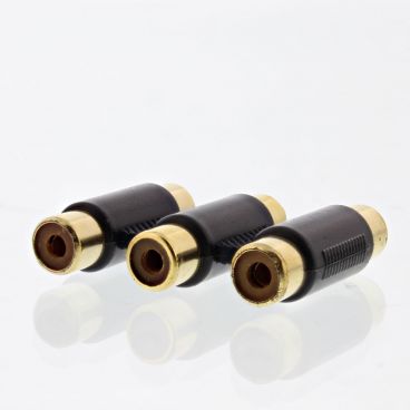 FSUK High Quality HQ3RCA-Female 3 RCA Female to Female Coupler