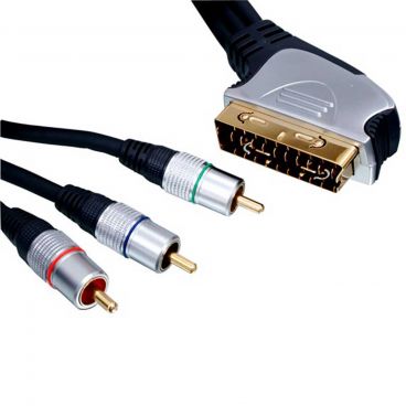 FSUK High Quality Silver Series Scart to Component Video Cable
