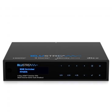 Blustream SW42DA 4-Way HDMI Switcher with Multi-Channel Dante Audio Breakout 