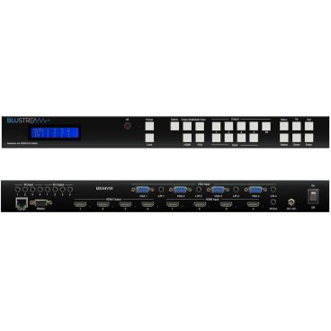 Blustream MX44VW 4x4 4K Seamless Switching HDMI/VGA Matrix - Front & Back