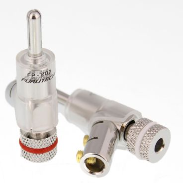 Furutech FP-202 Rhodium High Performance Audio Banana Connectors - Pack of 4
