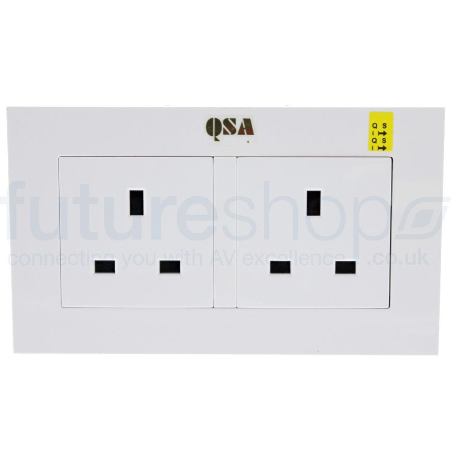 Quantum Science Audio (QSA) Yellow Entry-Level Double-Socket Wall Plate