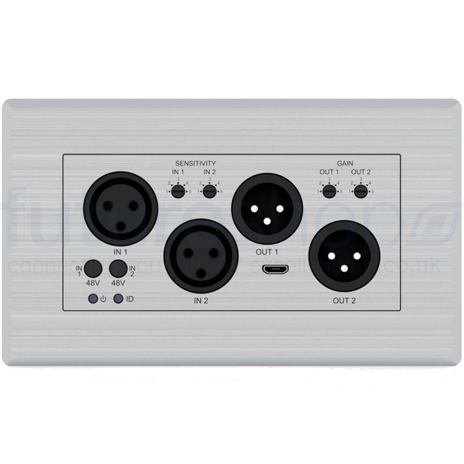Blustream DA22XLR-WP Line / MIC 2+2 XLR Dante Audio Wall Plate