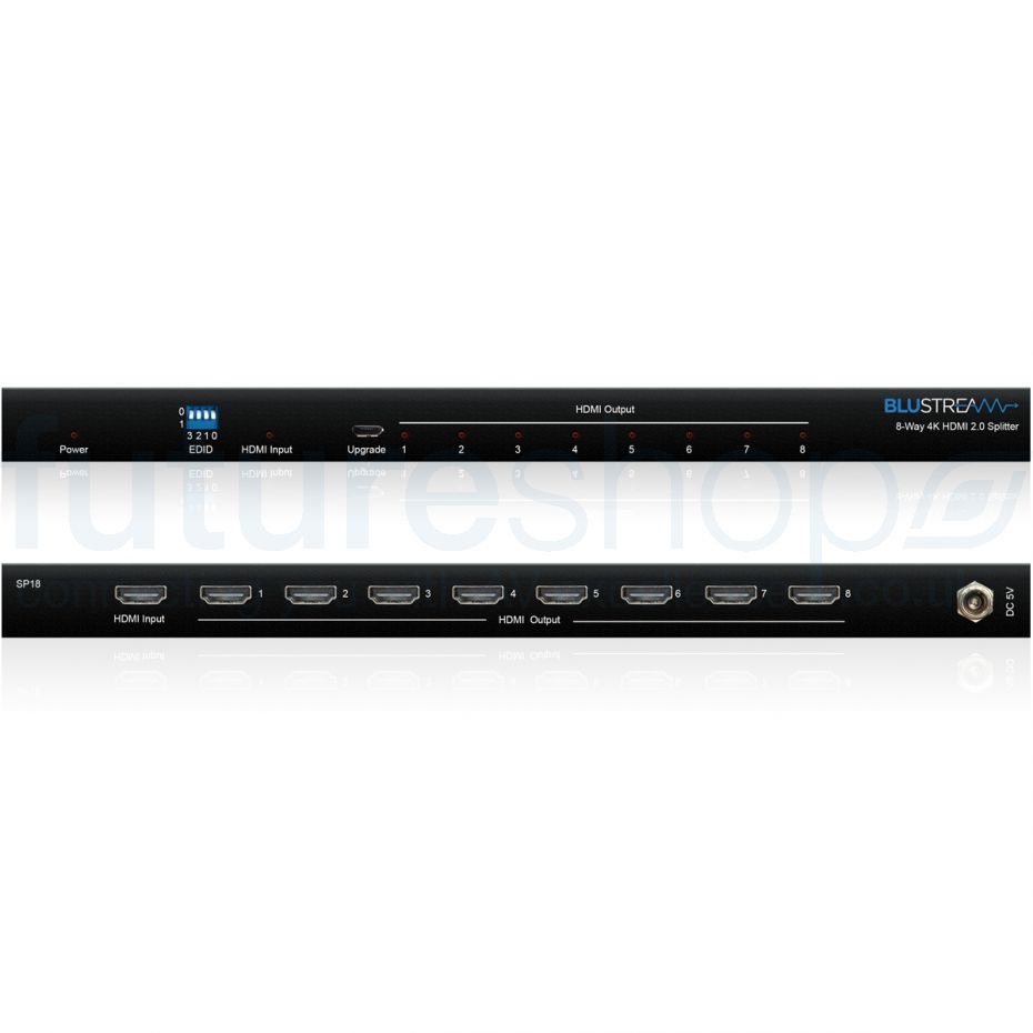 Blustream SP18 8-Way 4K HDMI 2.0 HDCP 2.2 Splitter with EDID Management