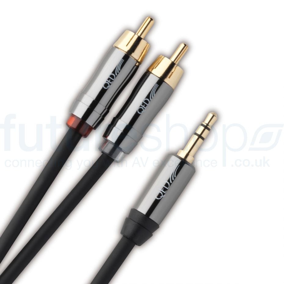 QED Performance J2P 3.5mm mini-jack to 2 RCA Cable (Graphite)