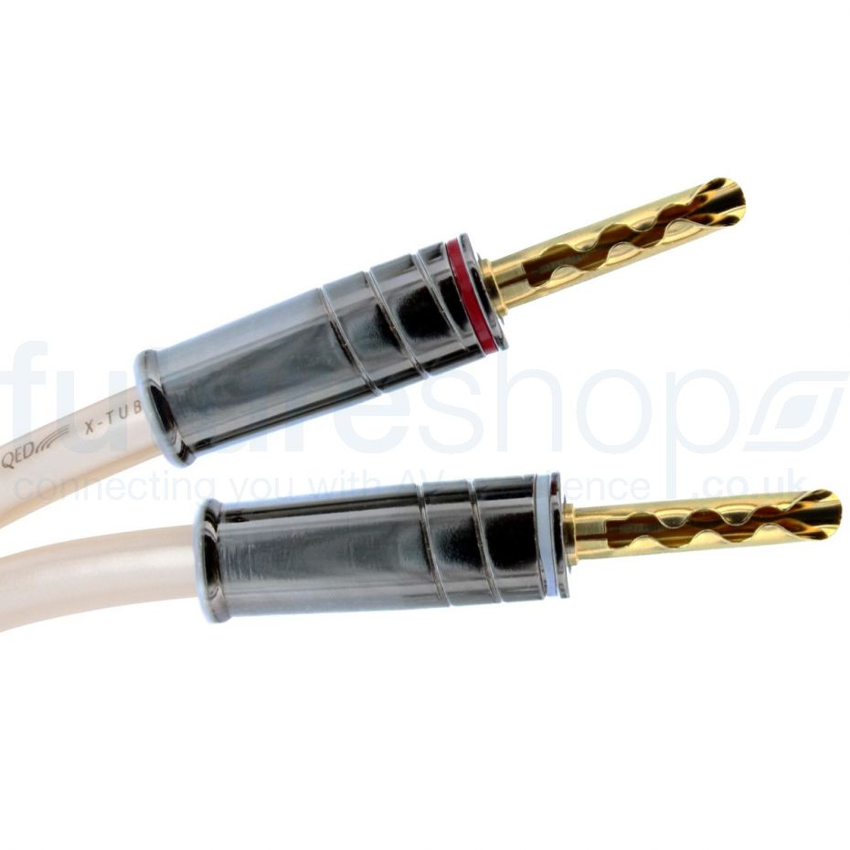 Câbles Enceintes QED XT-400 – 2x4m, Prêts à Brancher, Connecteurs Banane AIRLOC