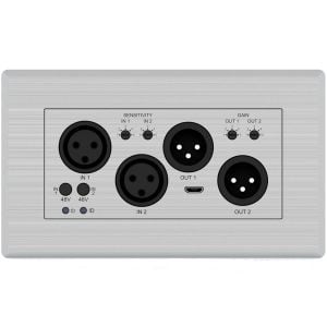 Blustream DA22XLR-WP Line / MIC 2+2 XLR Dante Audio Wall Plate