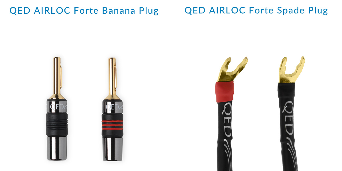 QED AIRLOC Forte Banana and Spade Plugs Diagram