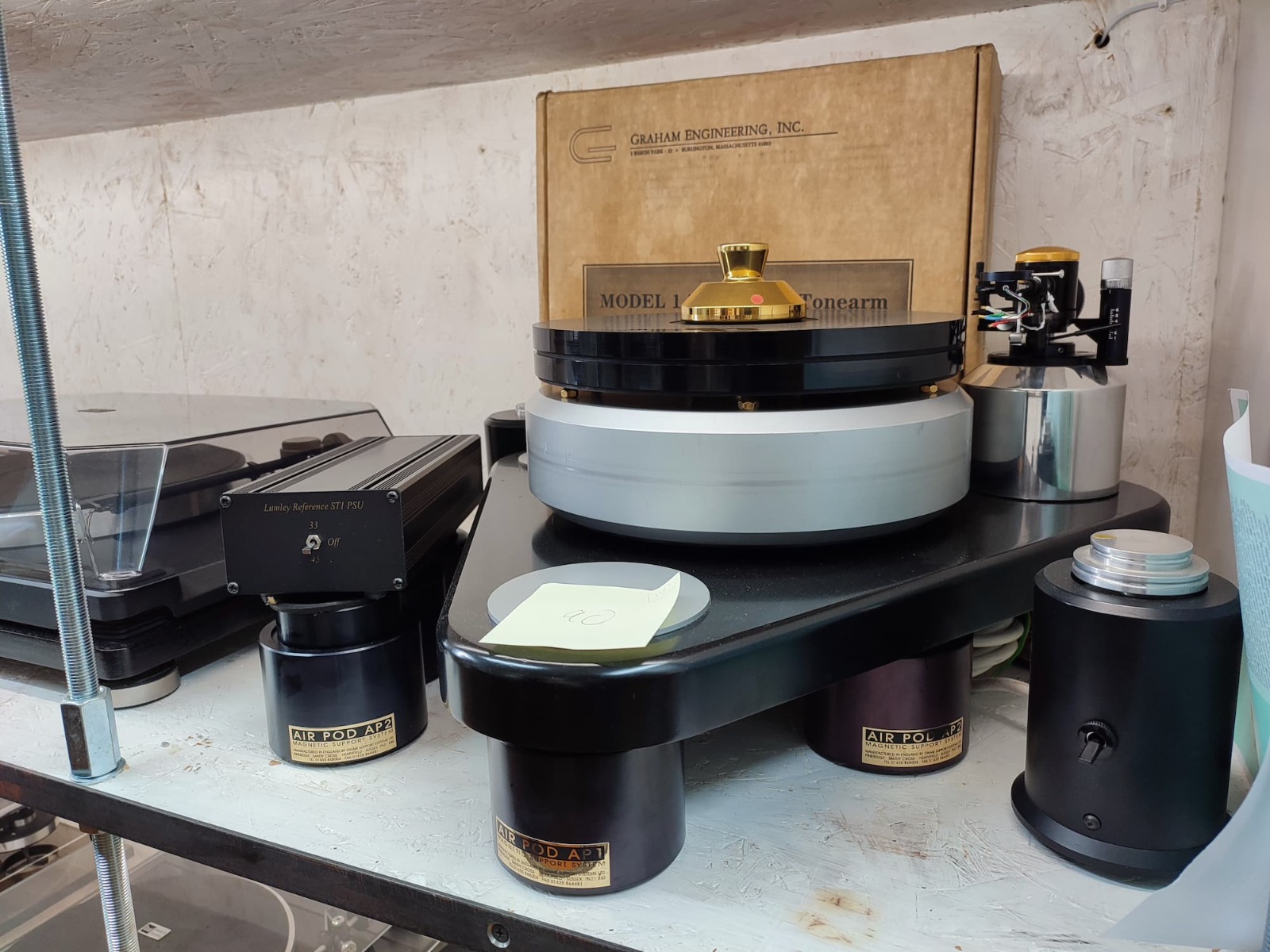Vintage turntables on display at HiFiSound, Stockton-on-Tees