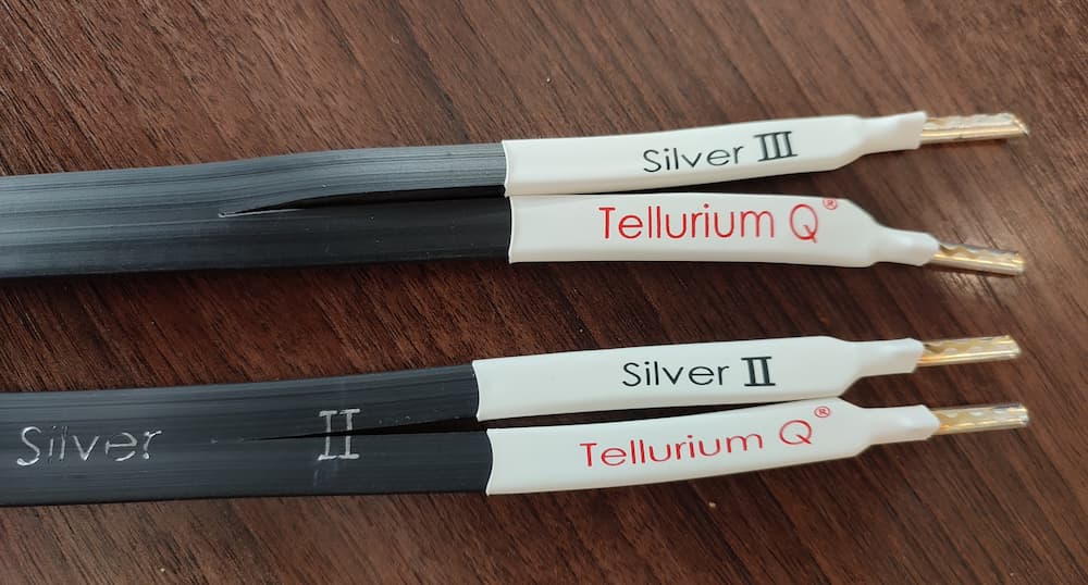 Tellurium Q Silver II and Silver III speaker cables compared side by side